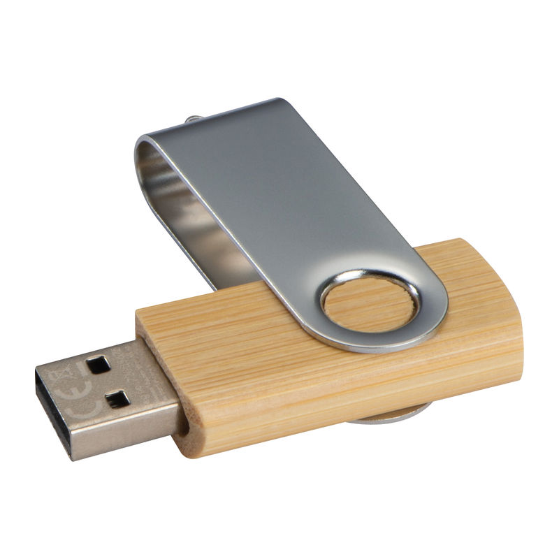 2087701_0 Stick USB Twist cu capac din lemn mediu personalizat - Image 1