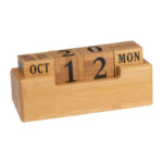 Calendar de birou din bambus etern personalizat