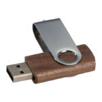 Stick USB Twist cu capac din lemn închis 8GB personalizat