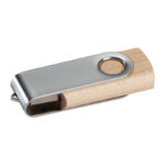 Stick USB Twist cu capac din lemn deschis 8GB personalizat - Image 2