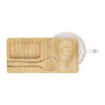 bamboo tray with spoon and glass mug - Image 3