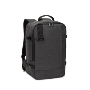 CIES. Rucsac dezvoltat pentru a îndeplini dimensiunile cerute de companiile aeriene din poliester reciclat 600D de înaltă densitate personalizat