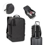 CIES. Rucsac dezvoltat pentru a îndeplini dimensiunile cerute de companiile aeriene din poliester reciclat 600D de înaltă densitate personalizat - Image 2