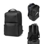 COPENHAGEN. Rucsac din twill reciclat hidrofug cu două buzunare frontale mari, 17'3" personalizat - Image 2