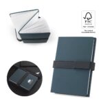 SANDERSON. Bloc de notițe A5 din PU (50% reciclat) cu două blocuri: pagini aliniate și pagini simple personalizat - Image 2