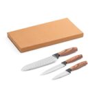 BAHARAT. Set de 3 cuțite de bucătărie cu lame din oțel inoxidabil și mânere ergonomice personalizate