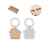 GASTON HOUSE. Breloc din fier în formă de casă, din zinc și bambus personalizat - Image 2