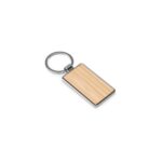 GASTON RECTANGULAR. Breloc dreptunghiular din fier, zinc și bambus personalizat