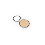 GASTON ROUND. Breloc rotund din fier, zinc și bambus personalizat