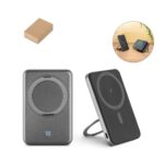 WARSHEL 5. Power bank magnetic de 5'000 mAh cu încărcător wireless ultrarapid de 15W din ABS reciclat (100% rABS) cu suport personalizat - Image 2
