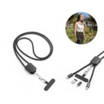ZEWAIL. Cordon cu suport pentru smartphone inclus, cablu USB-C și diverse adaptoare din ABS reciclat și TPE reciclat personalizat - Image 2